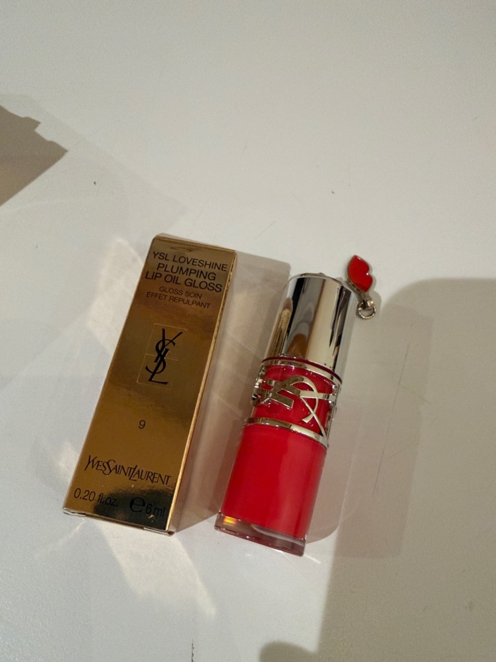 YSL beauty Loveshine Plumping Lip Oil Gloss 9 cherry flash red *blogger